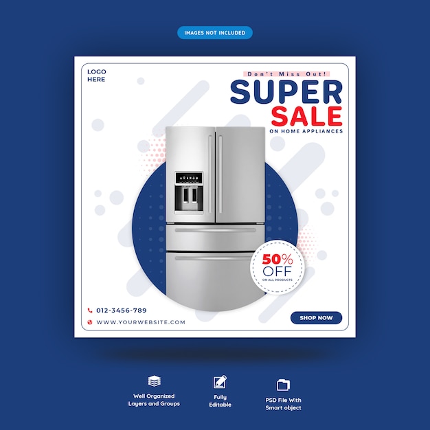 Premium Psd Home Appliance Social Media Banner