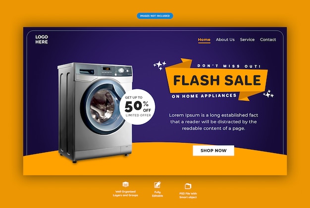 PSD home appliance web template