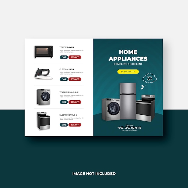 PSD home appliances product flyer template