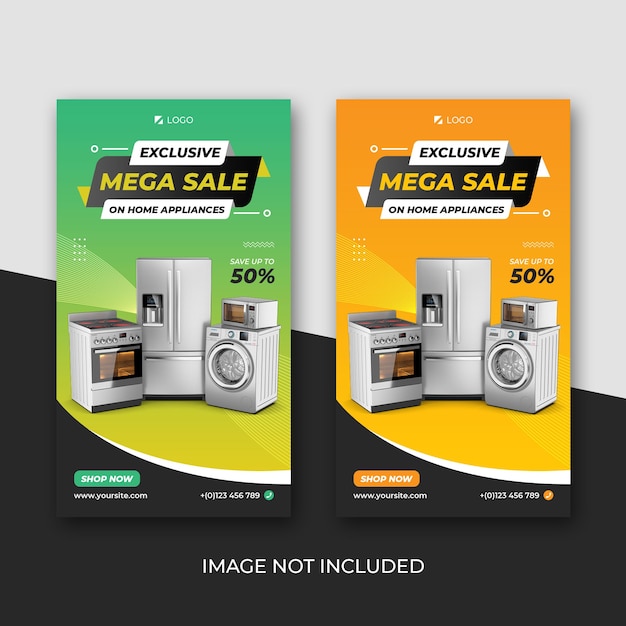 Home appliances social media banner template