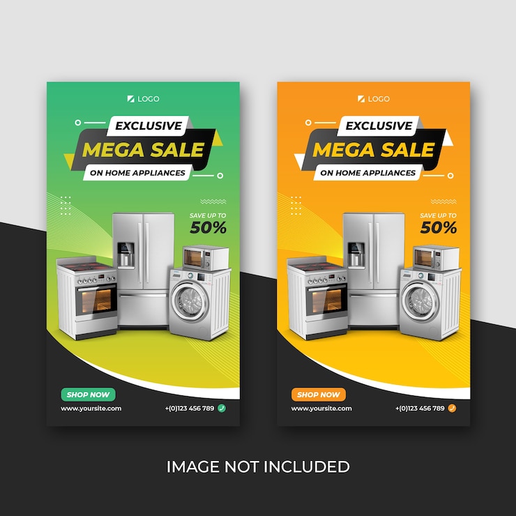 Home appliances social media banner template