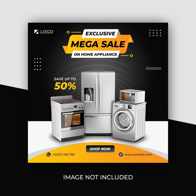 Home appliances social media square banner template