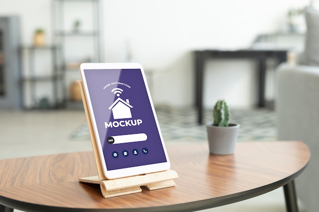 PSD home automation concept mockup with digital tablet