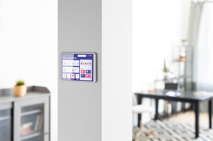 PSD home automation concept mockup with thermostat