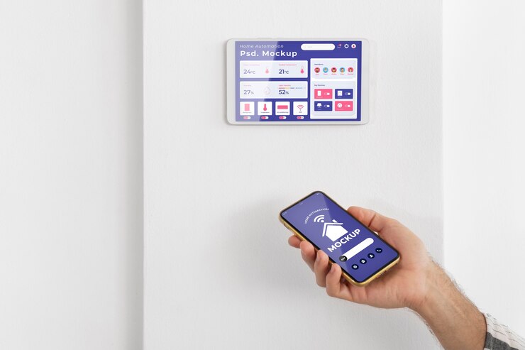 PSD home automation concept mockup with thermostat