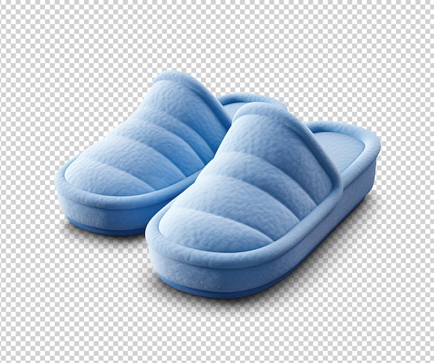 PSD home blue warm slippers cut out on transparent