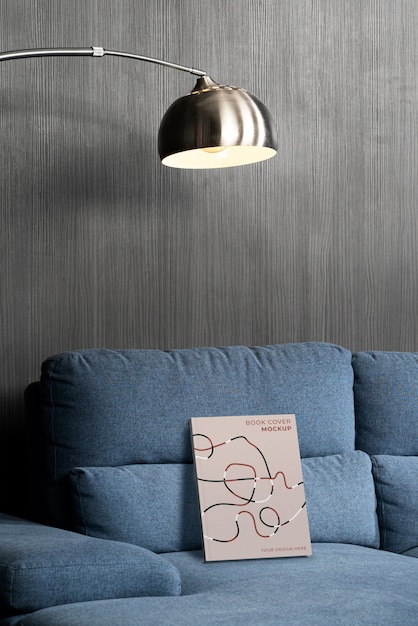 PSD home decor furniture with paper magazine mock-up design