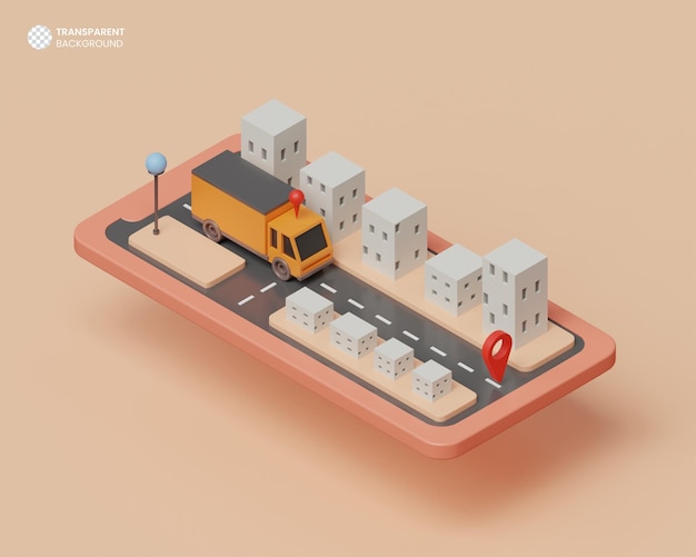 Home delivery express shipping background 3d render illustration