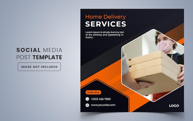 Home delivery service social media post template