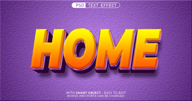 Home editable text effect