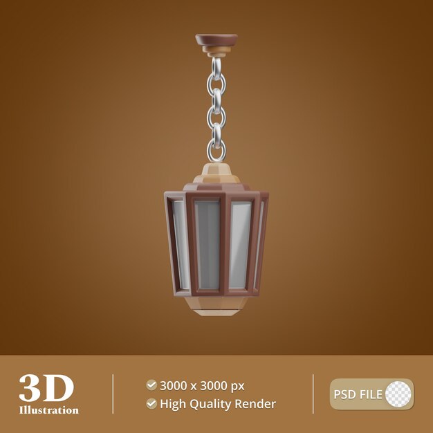 PSD home furniture lamp illustration 3d