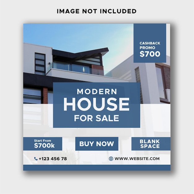 Home house real estate flyer square instagram or banner advertising template