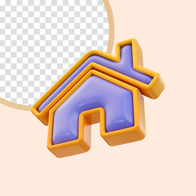 Home icon 3d render concept for house hospital office school and website application sign symbol