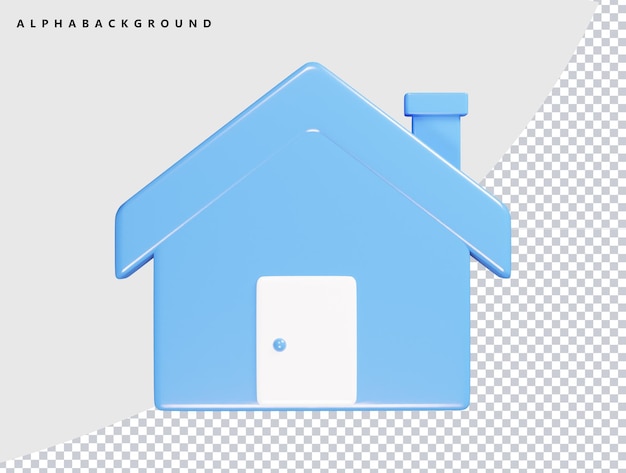 PSD home icon 3d render illustration