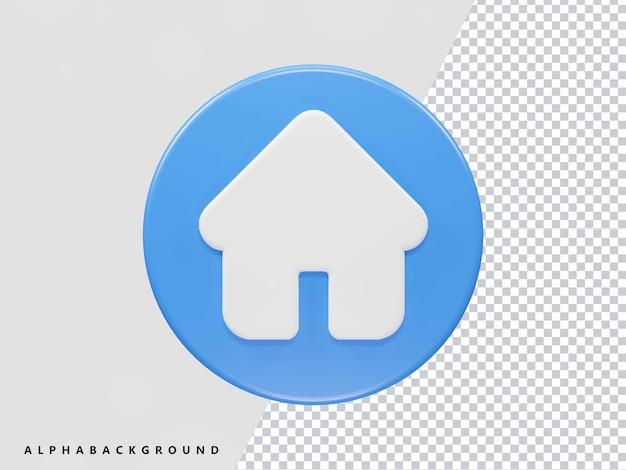 PSD home icon 3d render