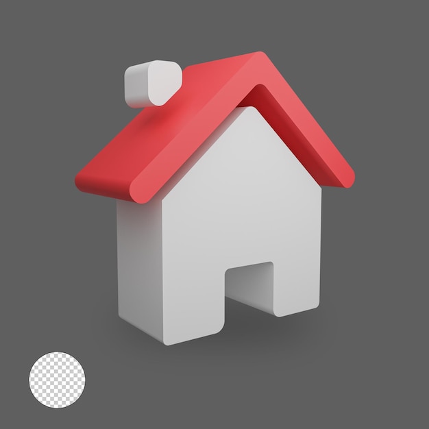 PSD home  icon 3d rendering psd