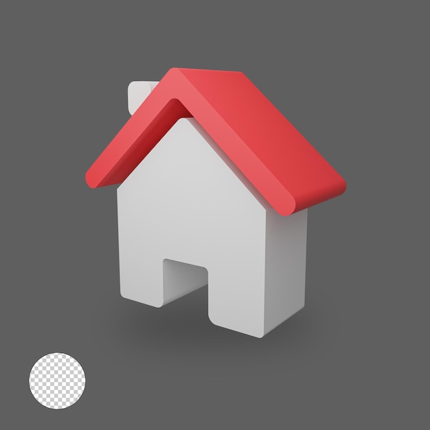 PSD home  icon 3d rendering psd