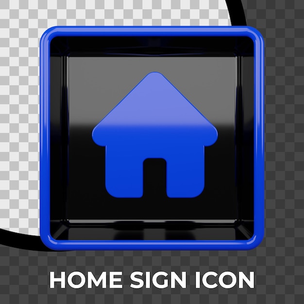 PSD home icon 3d rendering