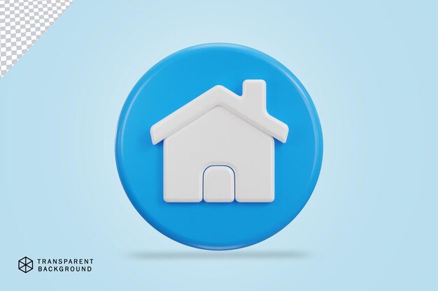 PSD home icon with circle button web icon vector illustration