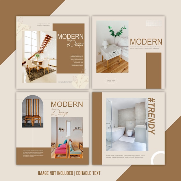 home interior instagram poster template design collections
