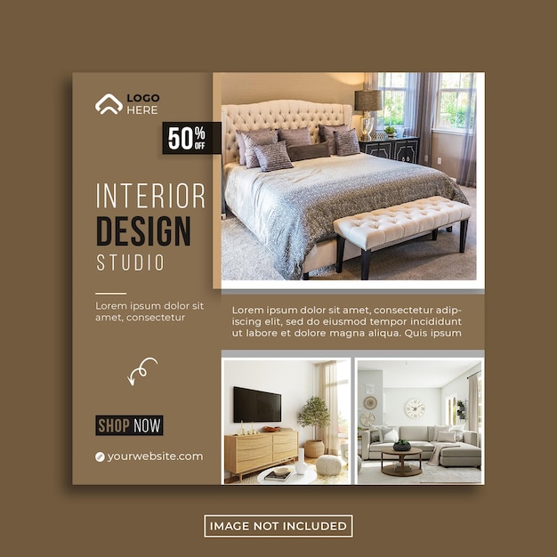 Home Interior Instagram social media post design template