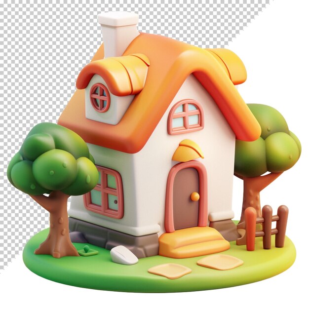 PSD home isolated on transparent background