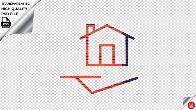 PSD home loan insurance care banking accept vector icon orange navy bricks textured psd transparent