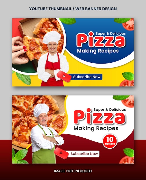 PSD home made food making recipe youtube thumbnail or web banner design