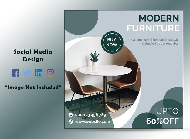 PSD home modern furniture social media post en instagram post template