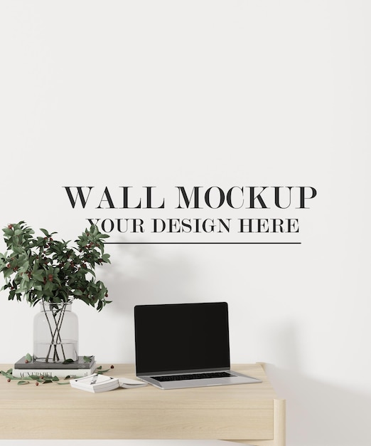 PSD home office wall mockup