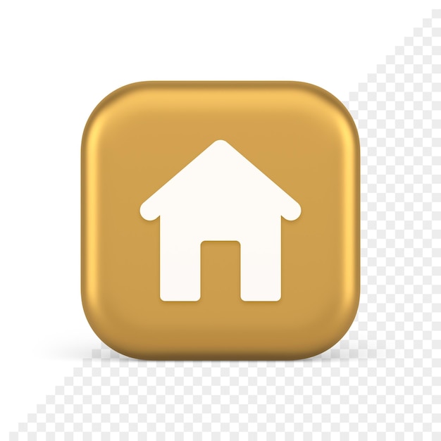 Home page button house web symbol cyberspace application interface 3d realistic icon