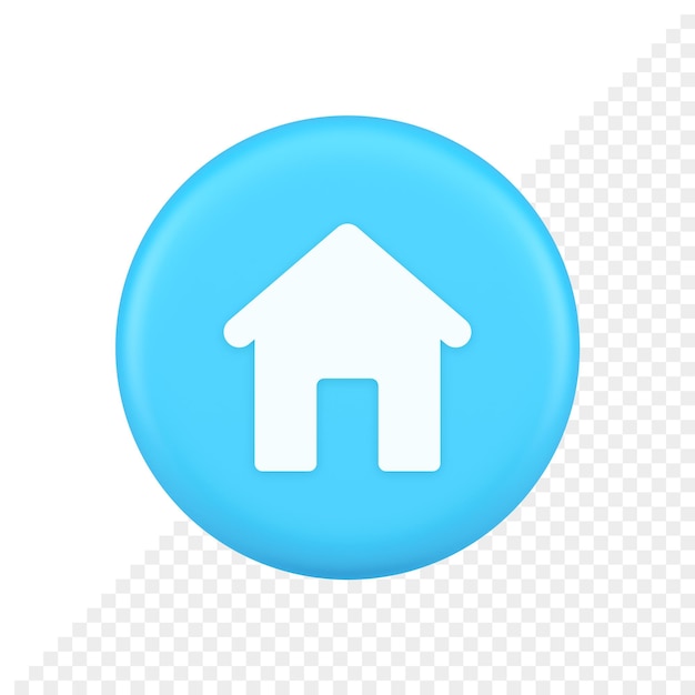 PSD Кнопка домашней страницы дом веб-символ киберпространство интерфейс приложения 3d реалистичный значок