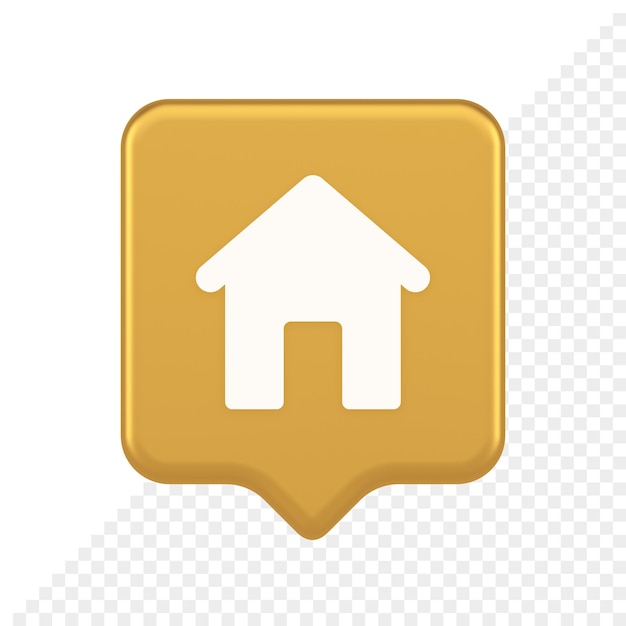 Home page button house web symbol cyberspace application interface 3d realistic speech bubble icon