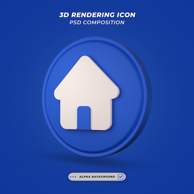 Home-pictogram in 3d-rendering