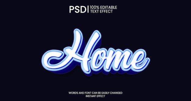 Home effetto testo 3d psd