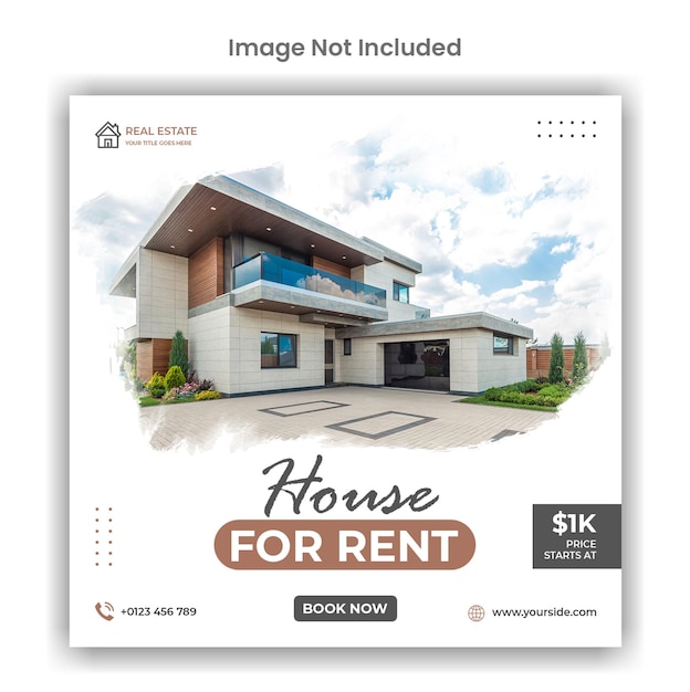 Home rent social media or instagram post design template