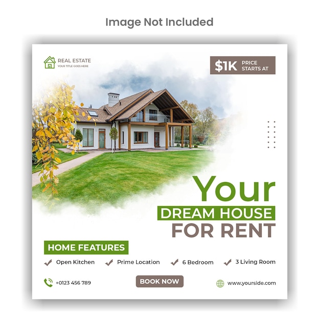 Home rent social media or instagram post design template