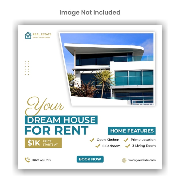 Home rent social media or instagram post design template