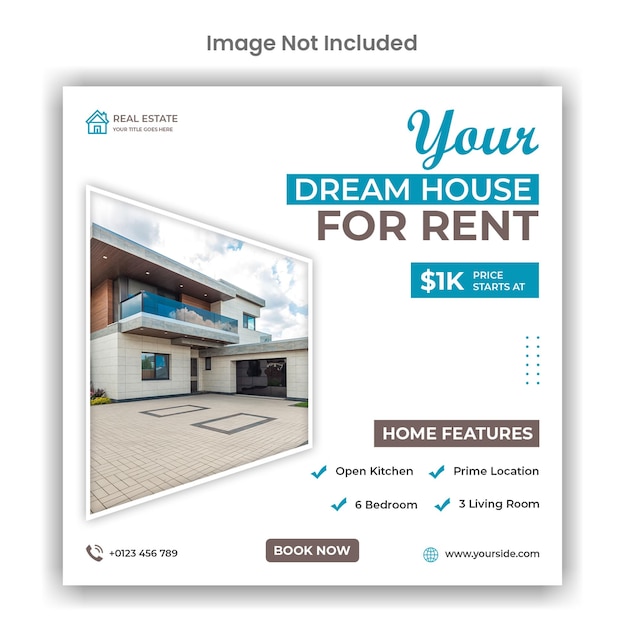 Home rent social media or instagram post design template