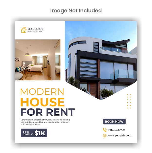 Home rent social media or instagram post template design