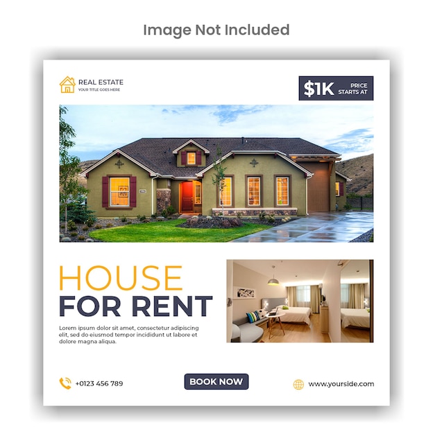 Home rent social media or instagram post template design