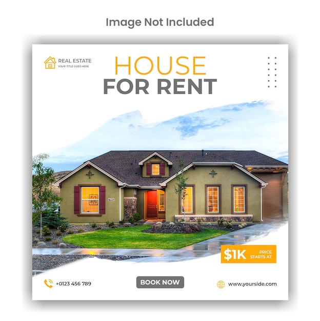 Home rent social media or instagram post template design