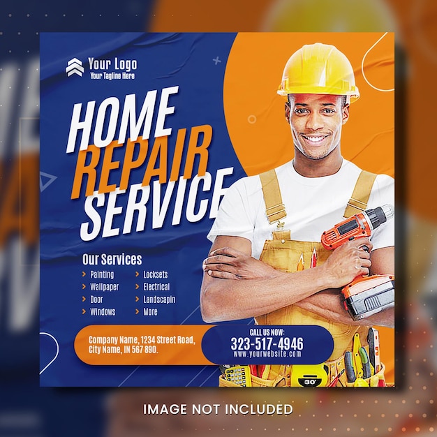 PSD home repair service poster