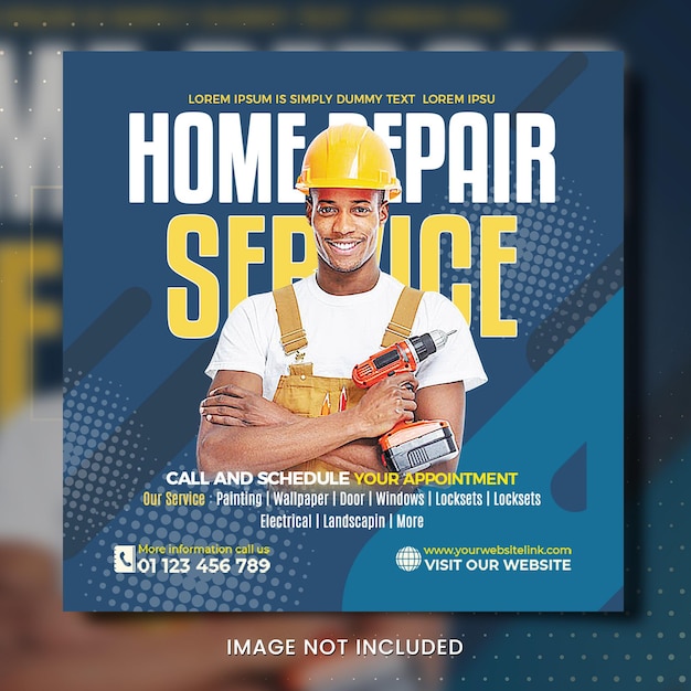 PSD home repair service poster