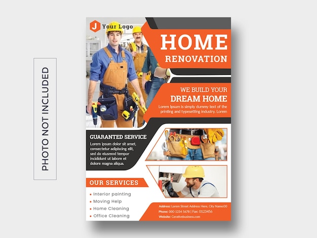 Home repair services flyer template