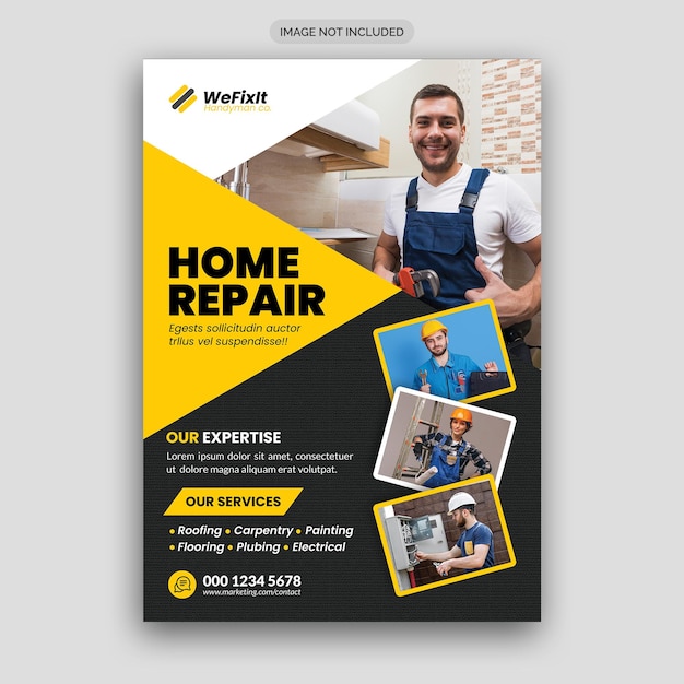 Home repair services flyer template