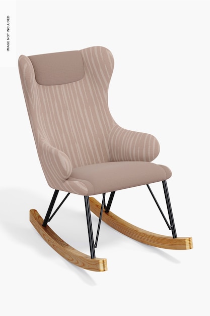 PSD home rocking chair mockup, left view