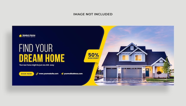 Home sale facebook cover or web banner template