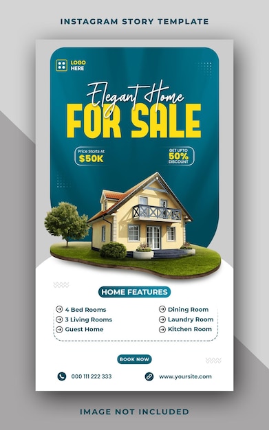 Home for sale instagram story banner design template