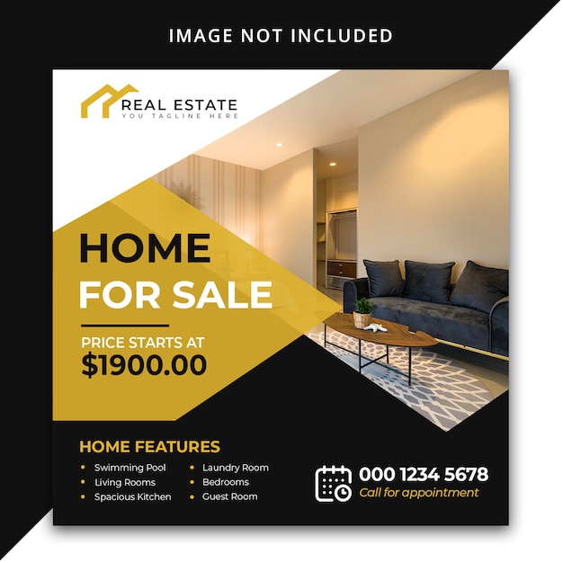 PSD home for sale social media post template